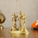 Pure Brass Ram Darbar Idol | 7" x 7" x 4" (17.8 x 17.8 x 10.2 cm) | 2 kg Matte Finish Divine Art | Compact Sacred Murti | Premium Collection